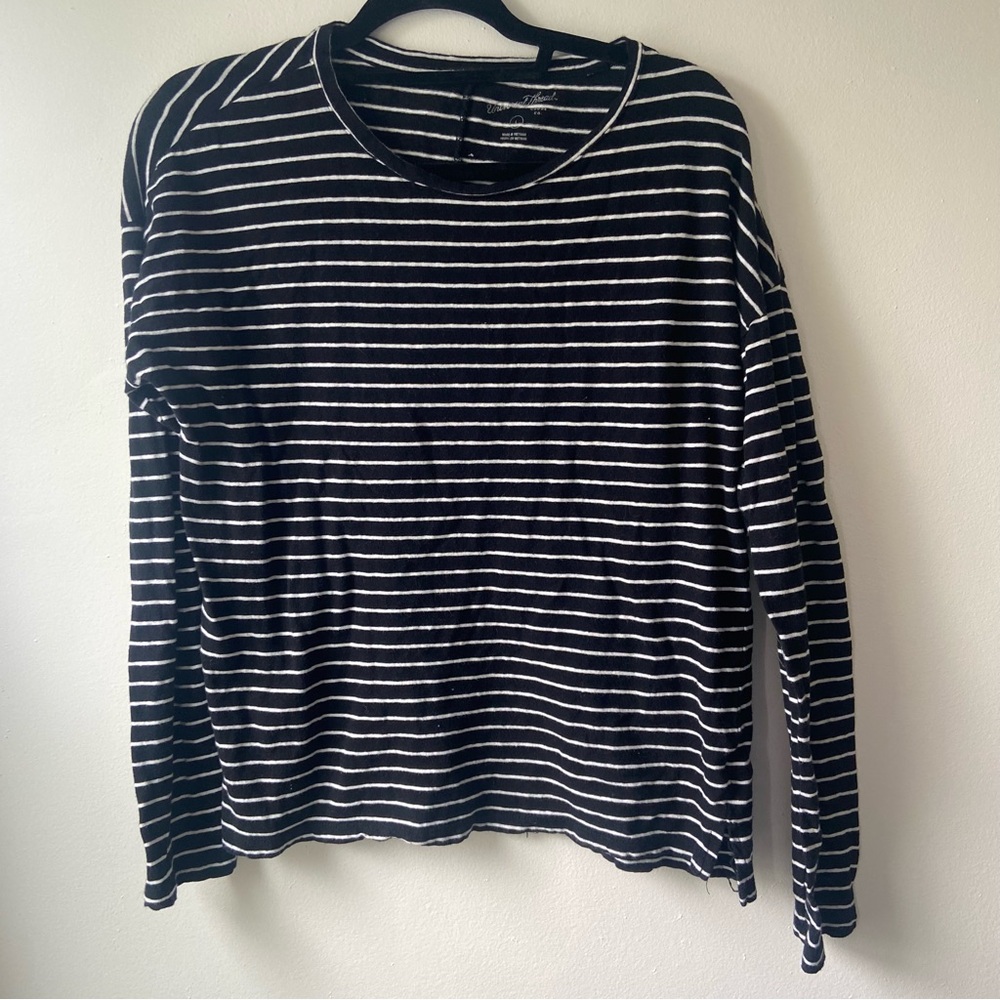 Universal Thread Black and White Striped Top